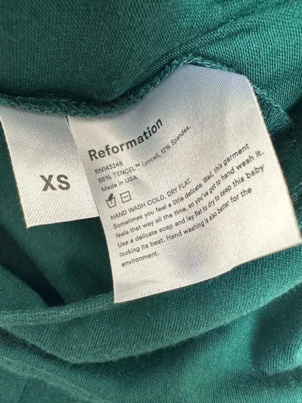Reformation Rylee Jumpsuit‎ XS Green Low Back Sleeveless Wide Leg Romper